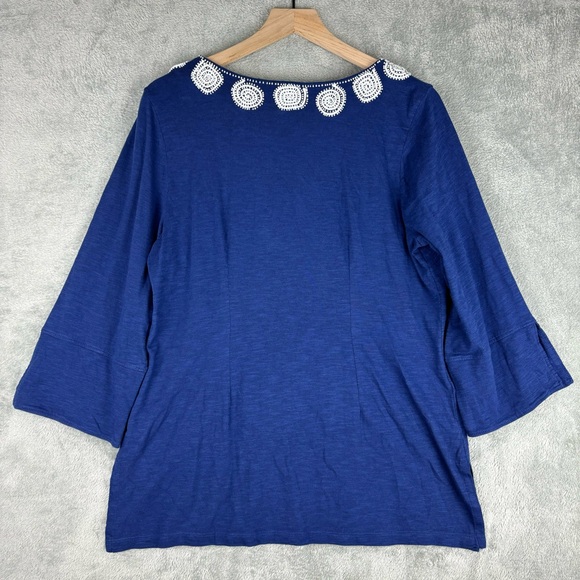 Tommy Bahama Top‎ Women Medium Royal Blue Keira Isle Of Bliss Tunic Beaded - Picture 2 of 16